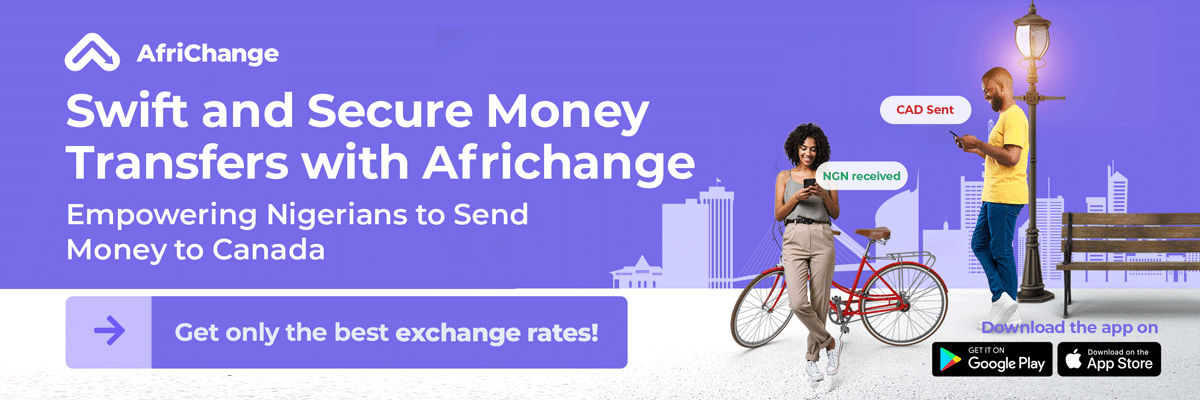 Enjoy swift and secure money transfers with Africhange. Send NGN, Receive CAD