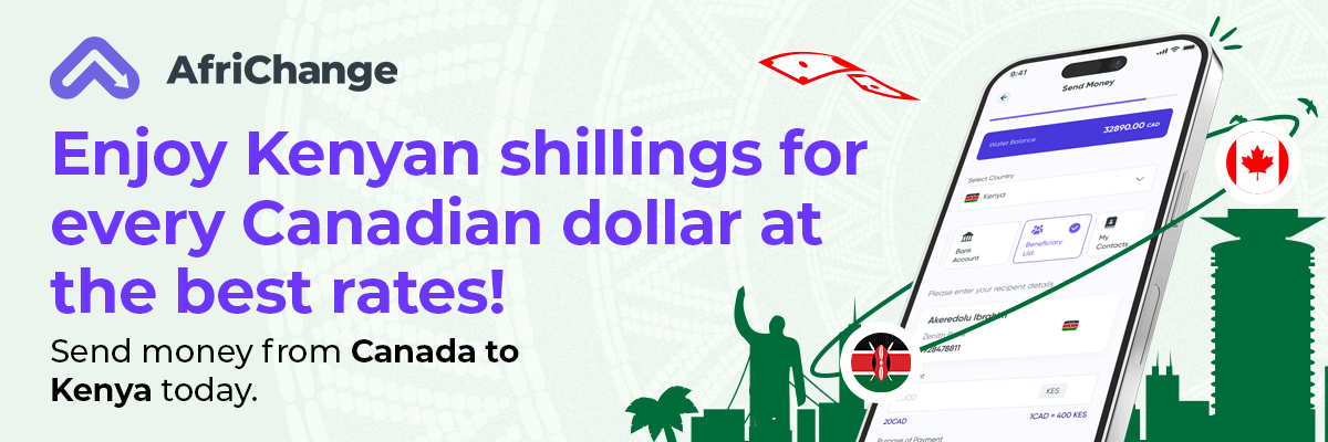 Enjoy Kenyan shillings for Canadian dollars at the best rates on Africhange