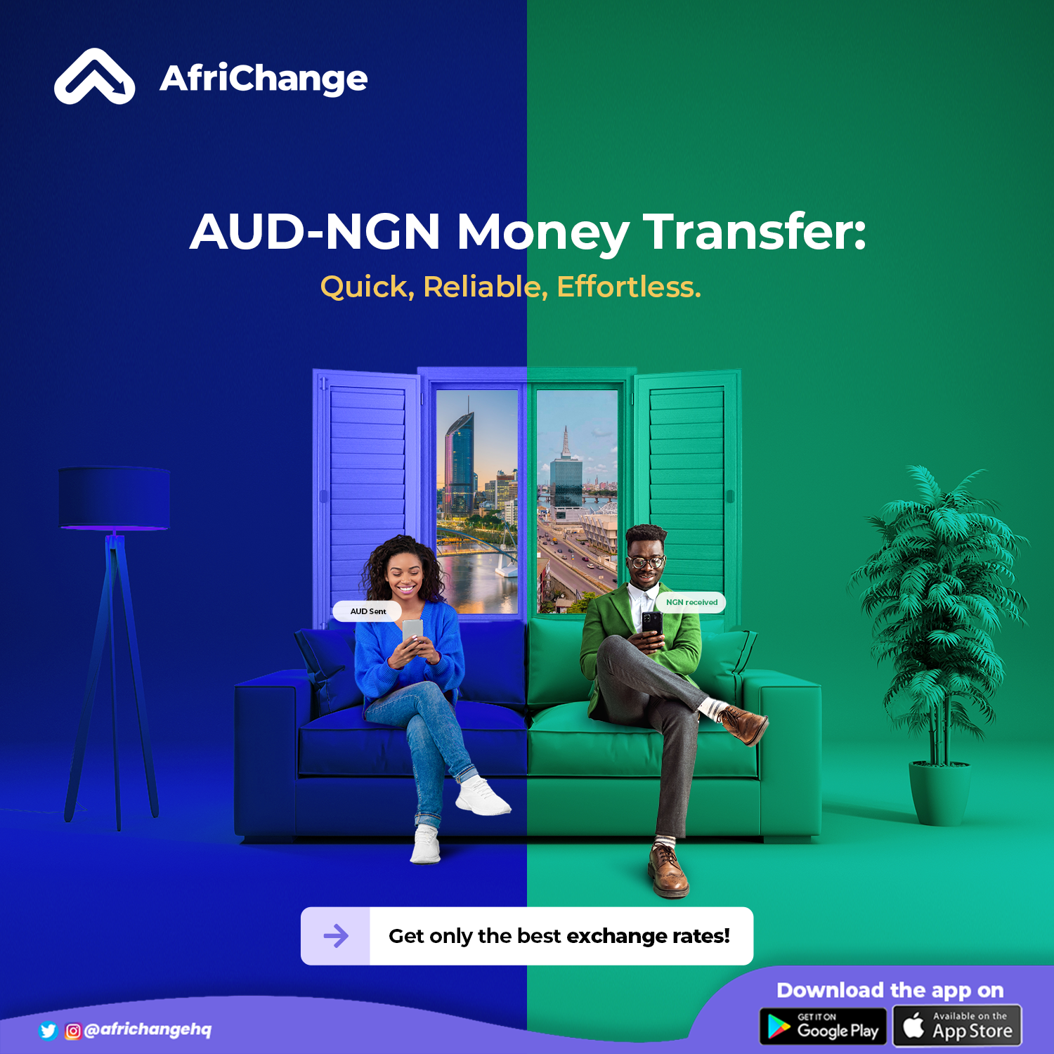 Send money from Australia to Nigeria in a quick, reliable and effortless way.