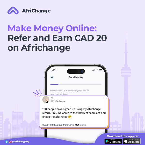 Make money online by referring people to Africhange. 
